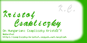 kristof csapliczky business card